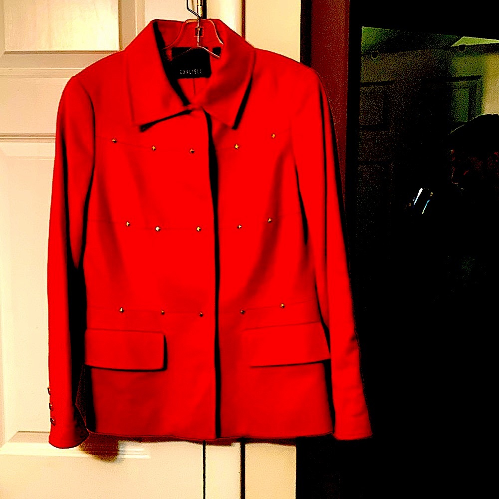 Cashmere/wool spring blazer. Pretty dark orange color